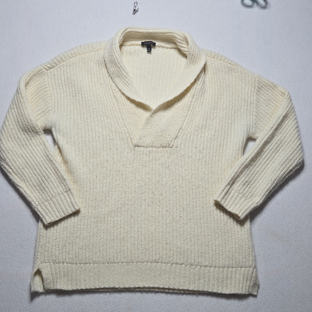 Talbots Cream Ribbed Knit Sweater - XS